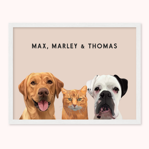 Personalised Trio Pet Portrait