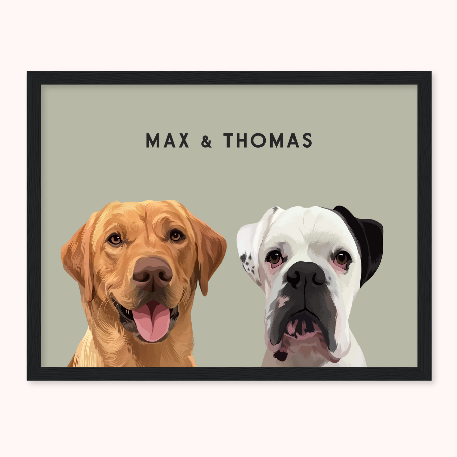 Personalised Duo Pet Portrait