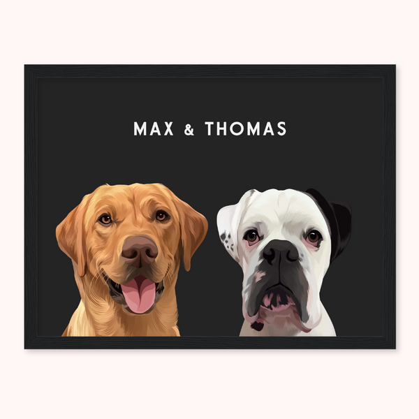 Personalised Duo Pet Portrait