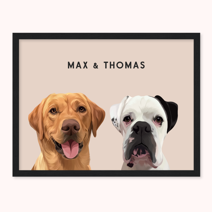 Personalised Duo Pet Portrait