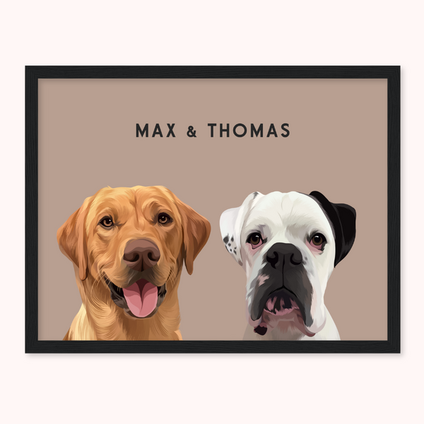 Personalised Duo Pet Portrait