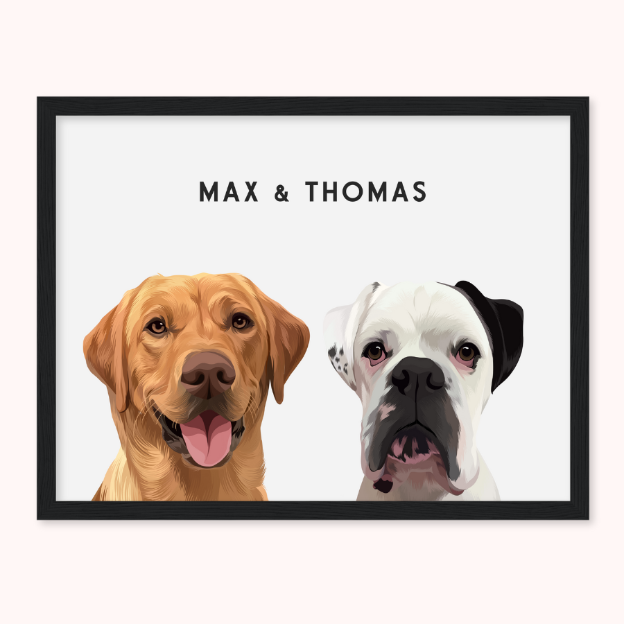 Personalised Duo Pet Portrait