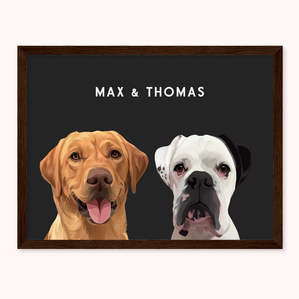 Personalised Duo Pet Portrait