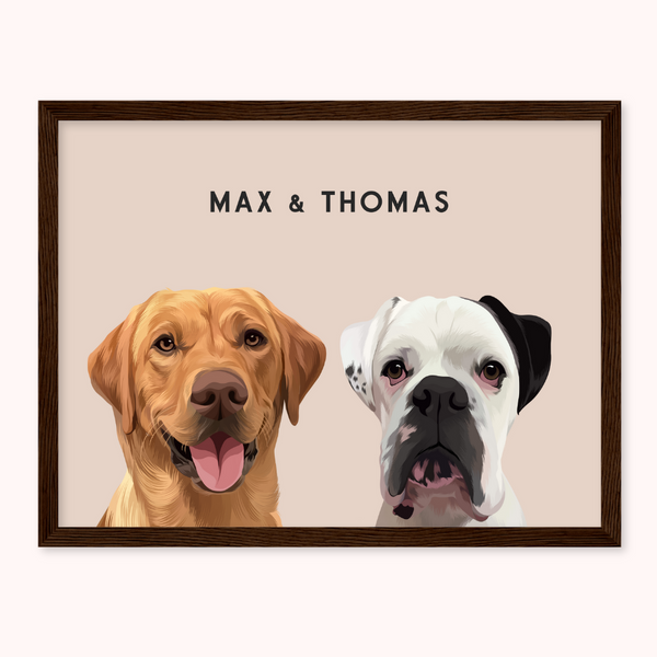 Personalised Duo Pet Portrait