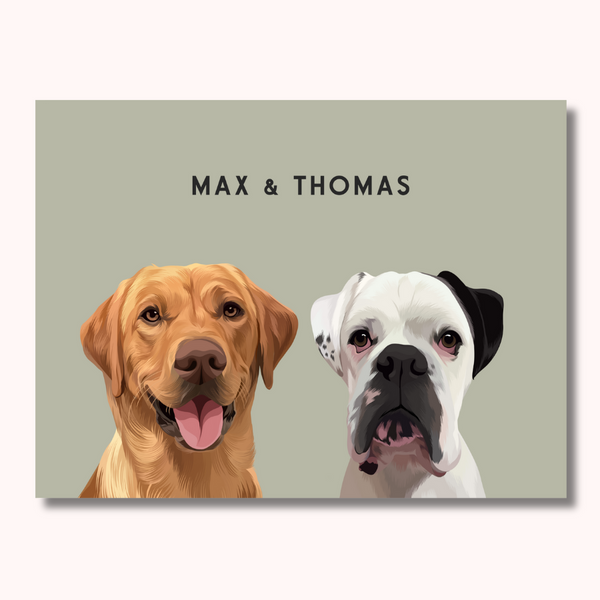 Personalised Duo Pet Portrait