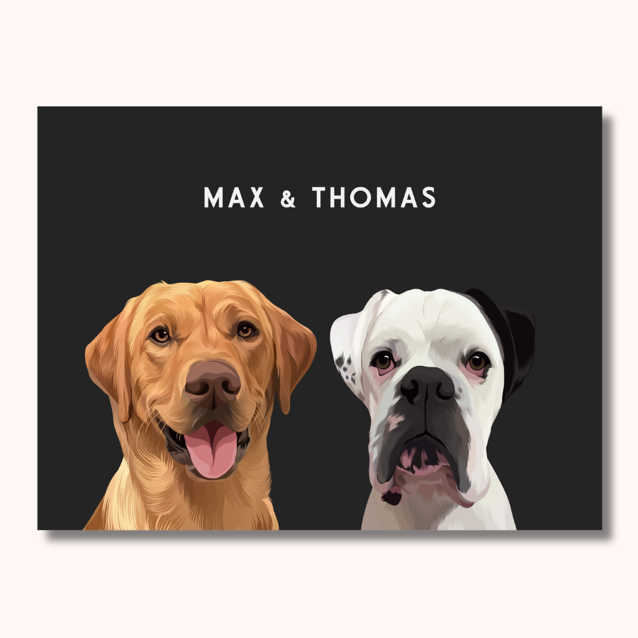 Personalised Duo Pet Portrait