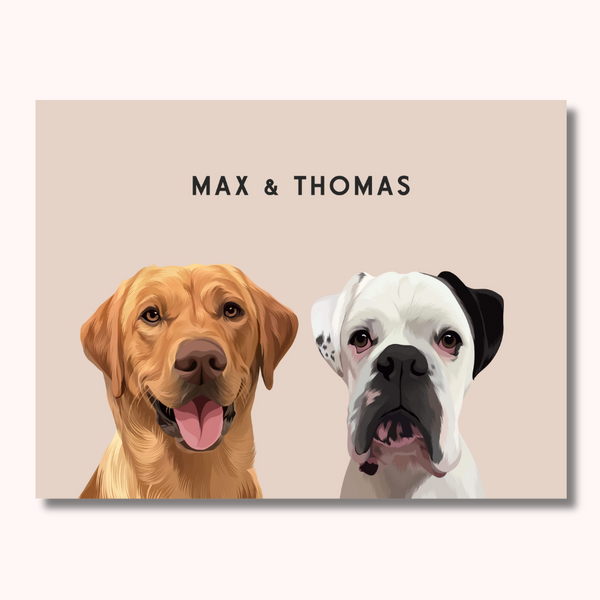 Personalised Duo Pet Portrait