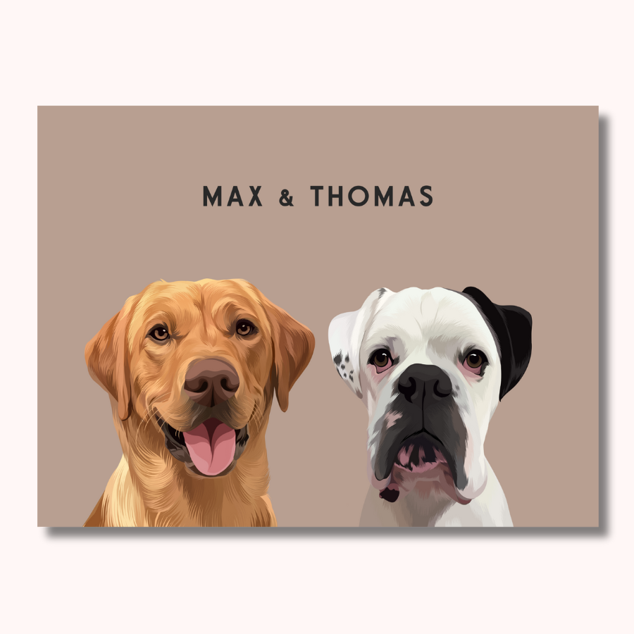 Personalised Duo Pet Portrait