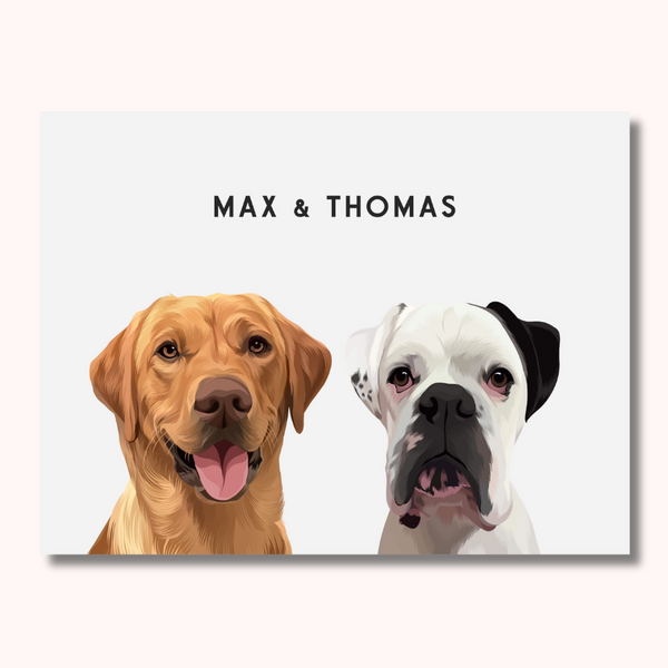 Personalised Duo Pet Portrait