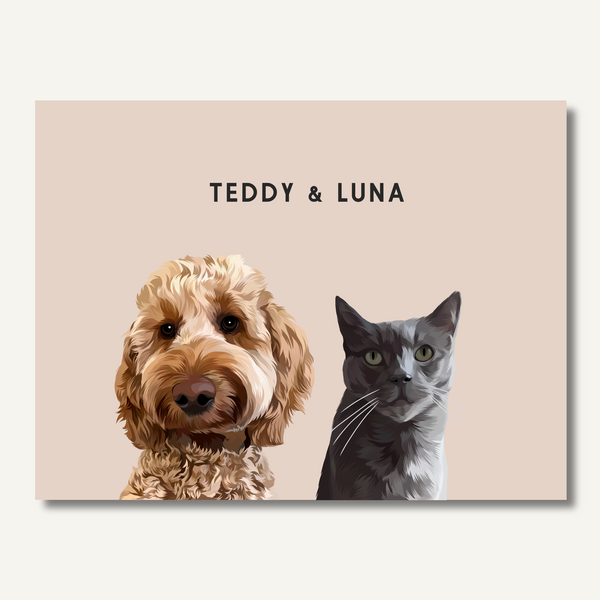 Personalised Two Pet Portrait