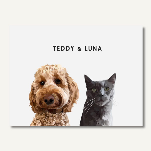 Personalised Two Pet Portrait