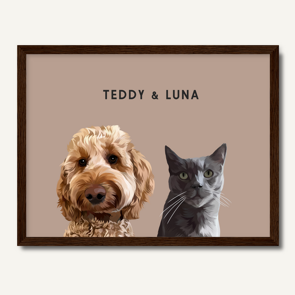 Personalised Two Pet Portrait