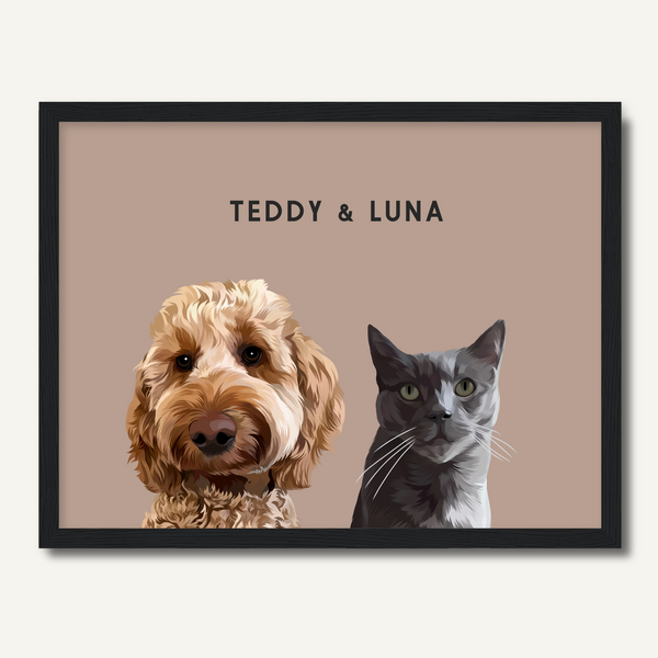 Personalised Two Pet Portrait