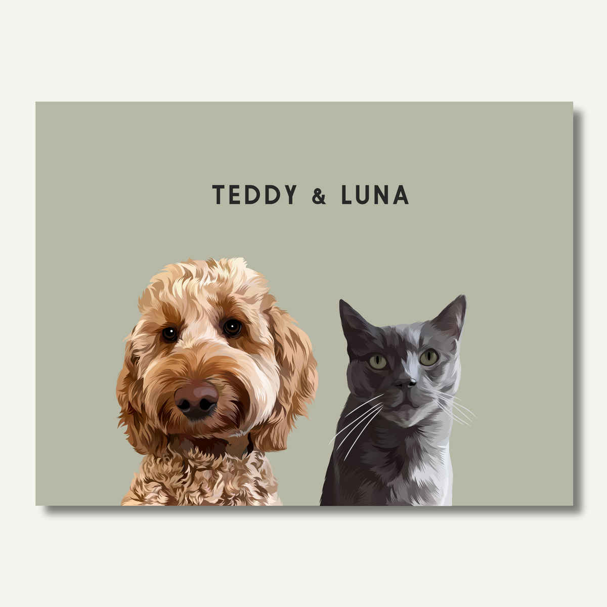 Personalised Two Pet Portrait