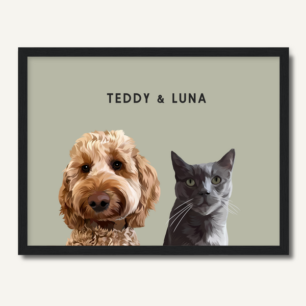 Personalised Two Pet Portrait