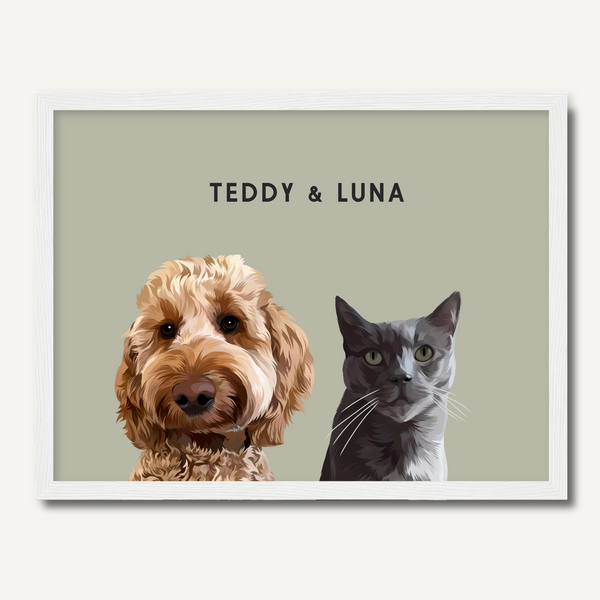 Personalised Two Pet Portrait