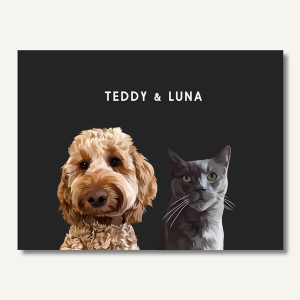 Personalised Two Pet Portrait