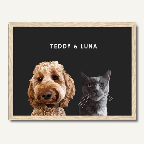 Personalised Two Pet Portrait