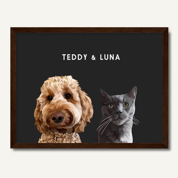 Personalised Two Pet Portrait