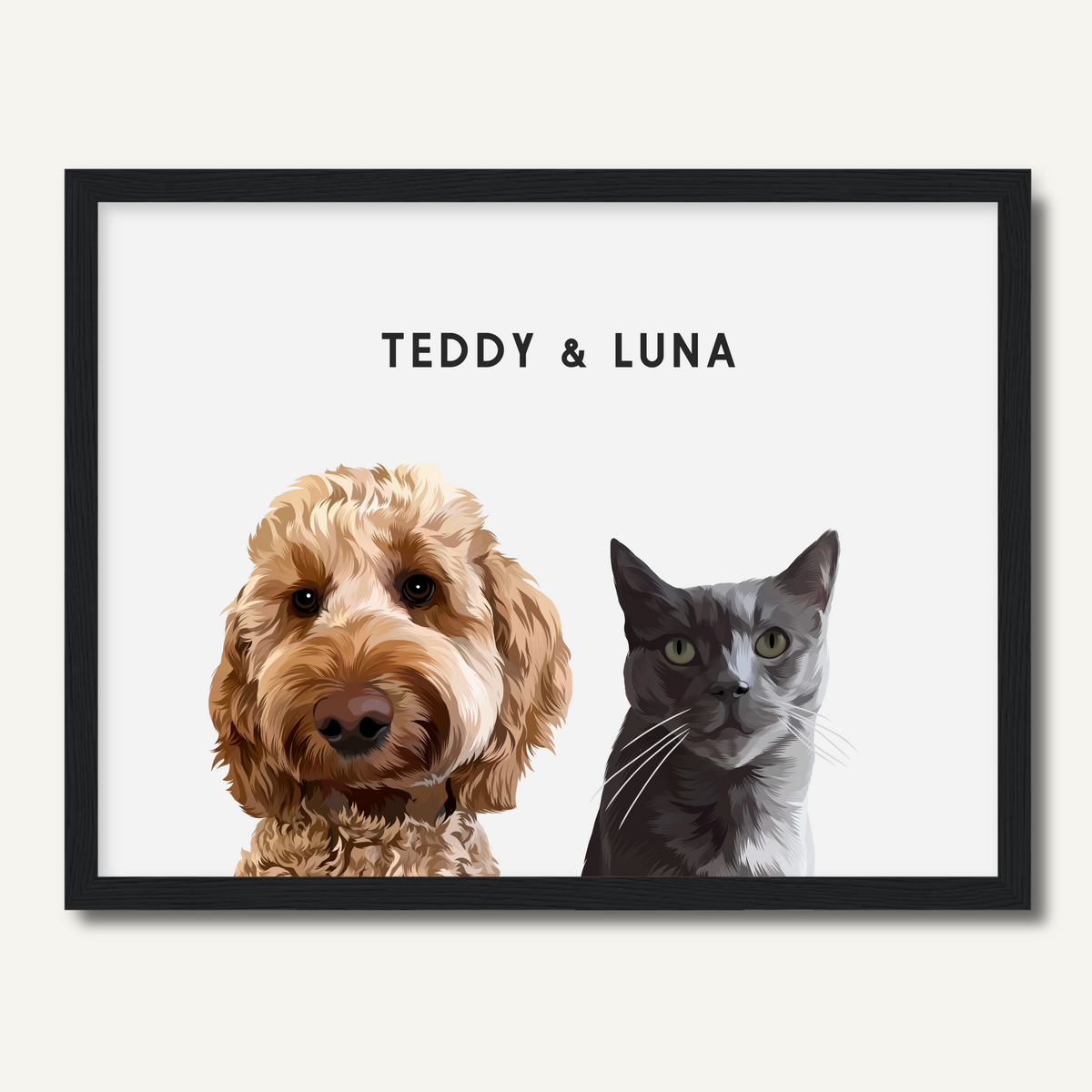 Personalised Two Pet Portrait