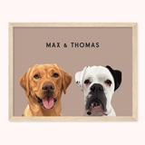 Personalised Two Pet Portrait - Max & Marley